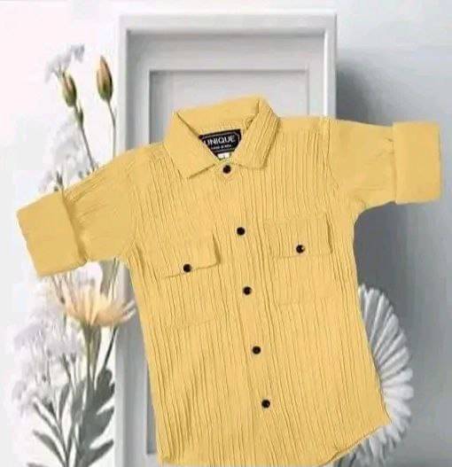 Mameru Pack of 1 Boys Cotton Blend Full Sleeves Shirt ( Yellow )     			Mameru Pack of 1 Boys Cotton Blend Full Sleeves Shirt ( Yellow )