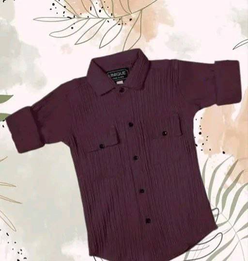 Mameru Pack of 1 Boys Cotton Blend Full Sleeves Shirt ( Maroon )     			Mameru Pack of 1 Boys Cotton Blend Full Sleeves Shirt ( Maroon )