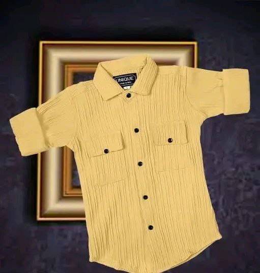     			Mameru Pack of 1 Boys Cotton Blend Full Sleeves Shirt ( Yellow )