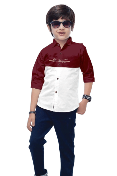 Mameru Pack of 1 Boys 100% Cotton Full Sleeves Shirt ( Maroon ) Mameru Pack of 1 Boys 100% Cotton Full Sleeves Shirt ( Maroon )