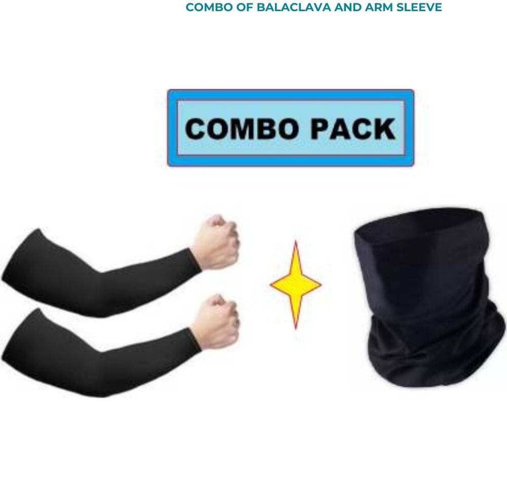     			Master Black Solid Riding Sleeves ( Set of 2 )