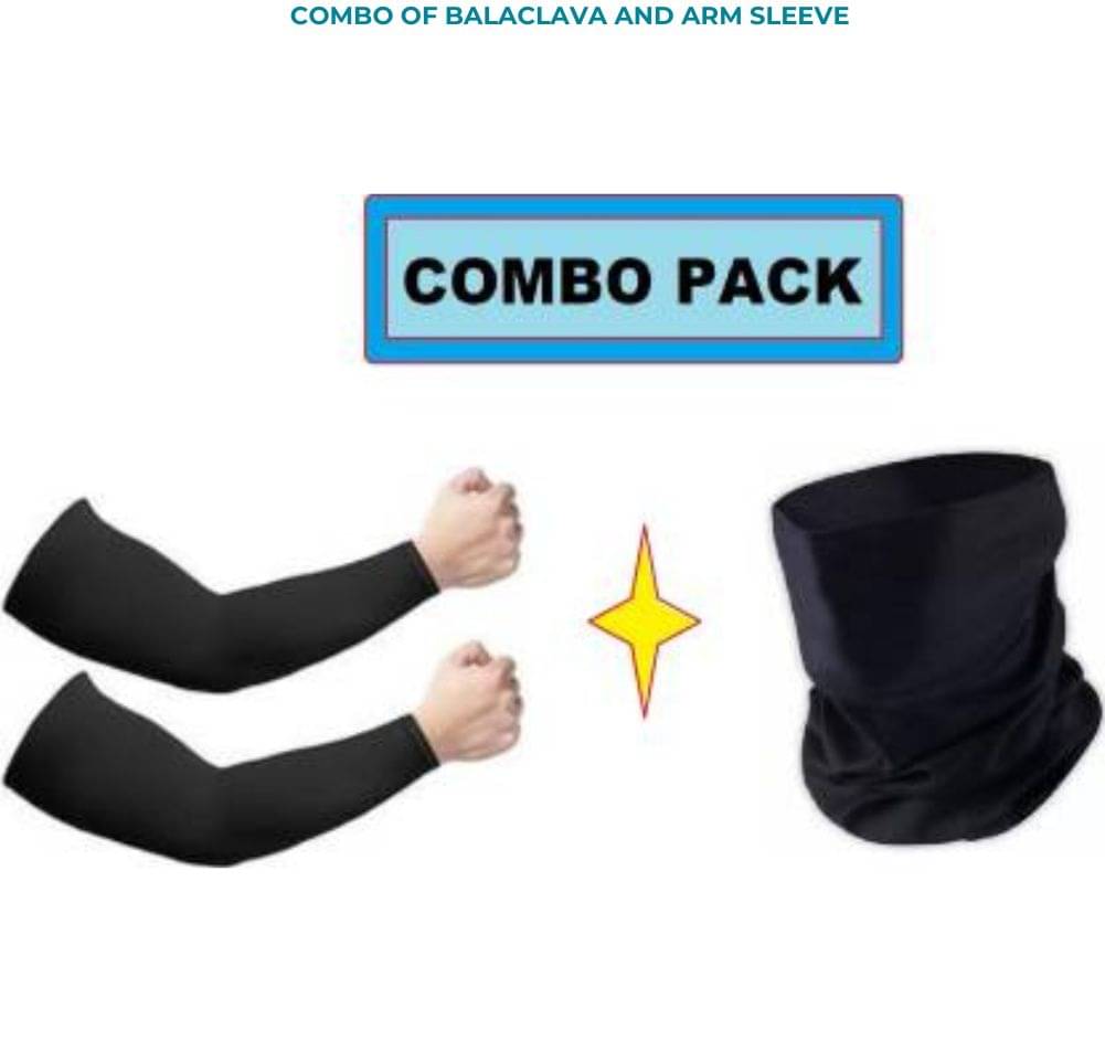     			Master Black Solid Riding Sleeves ( Set of 2 )