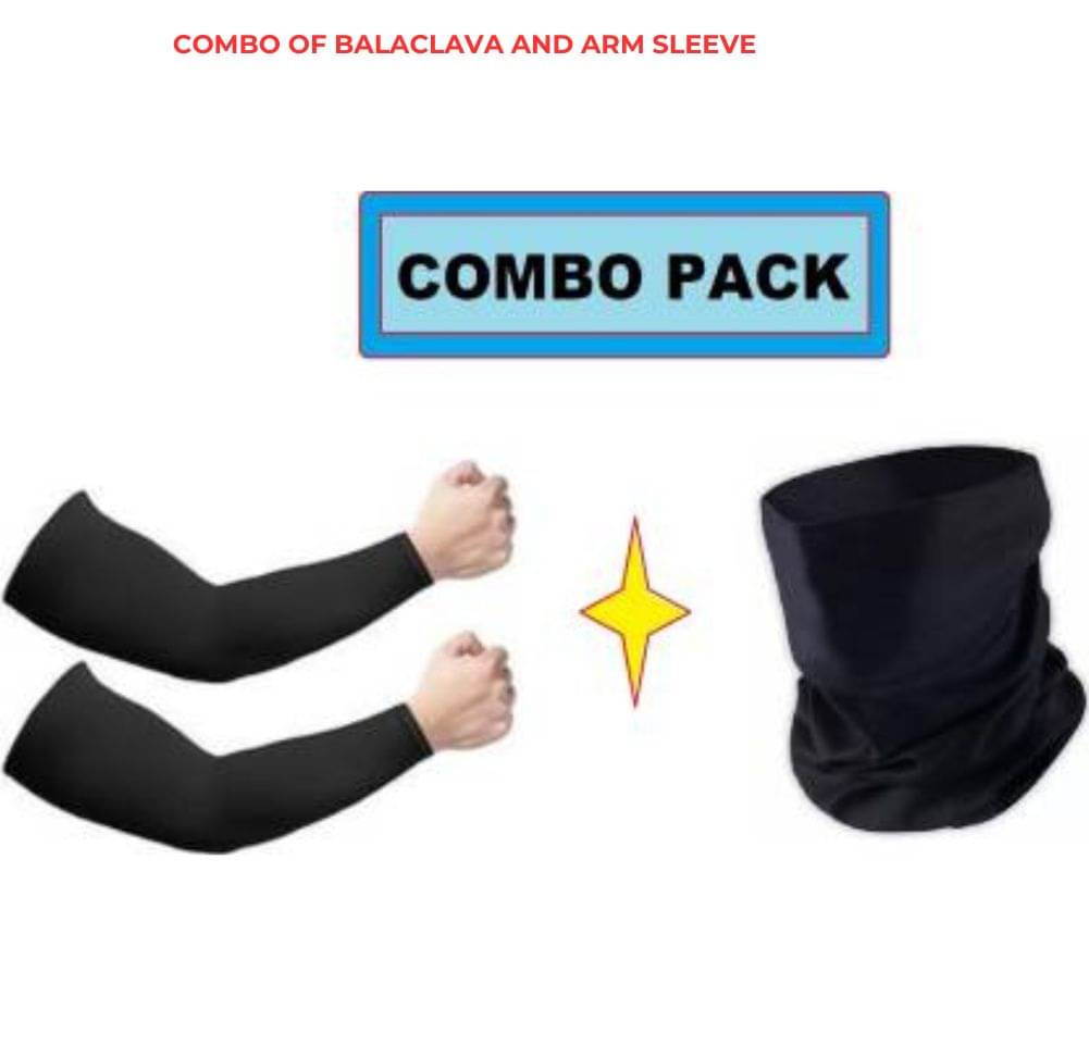     			Master Black Solid Riding Sleeves ( Set of 2 )