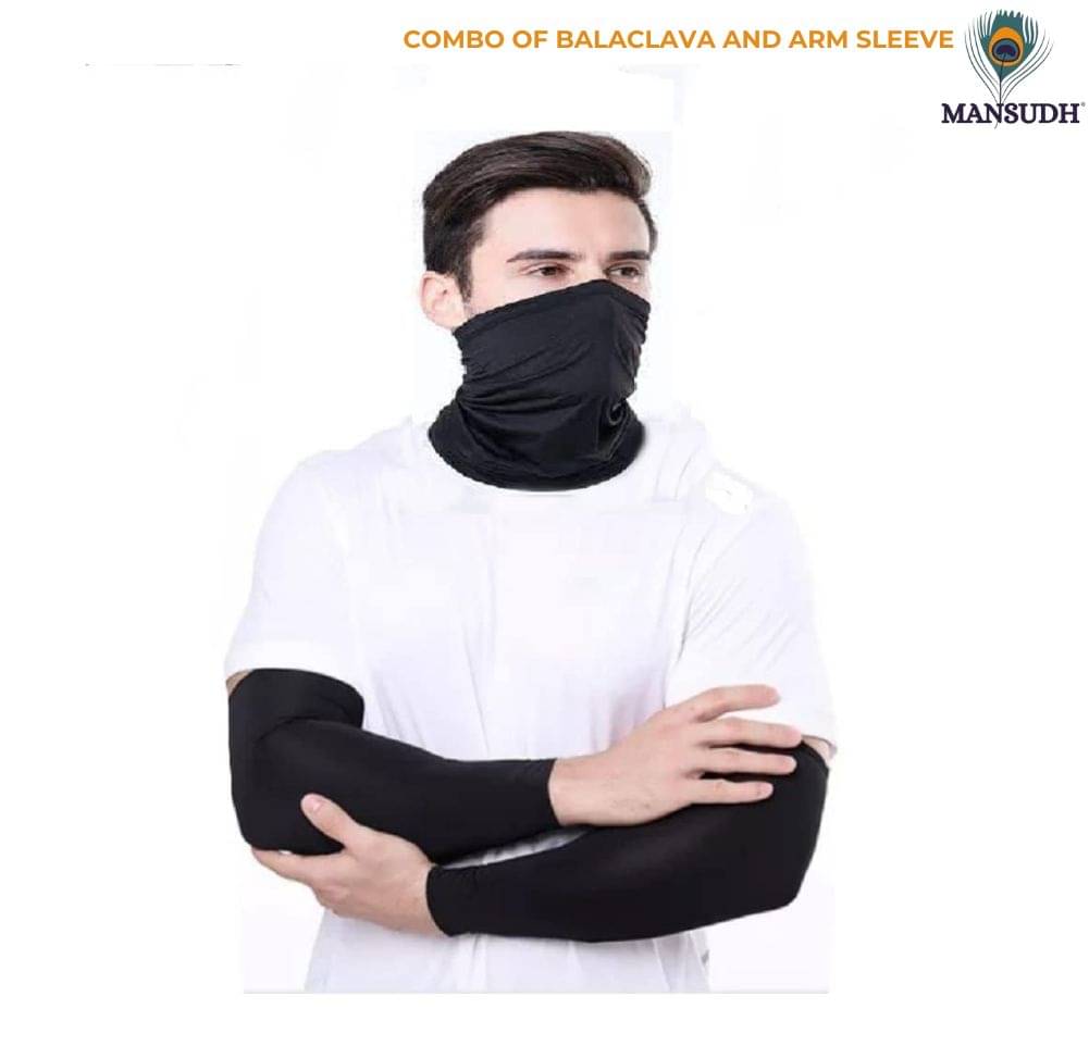     			Master Black Solid Riding Sleeves ( Set of 2 )