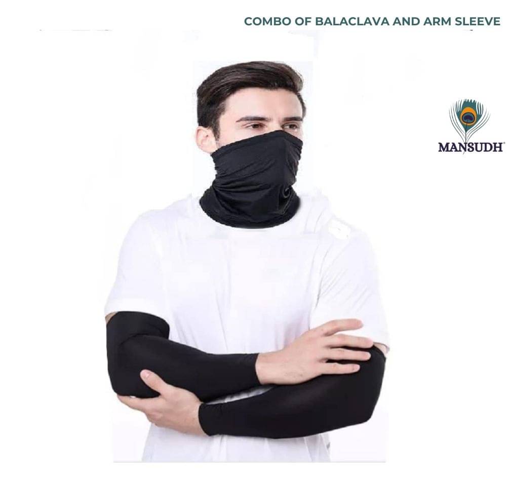     			Master Black Solid Riding Sleeves ( Set of 2 )