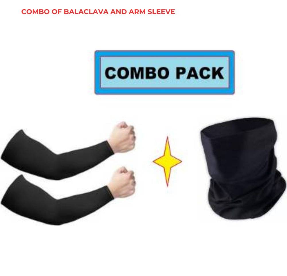     			Master Black Solid Riding Sleeves ( Set of 2 )