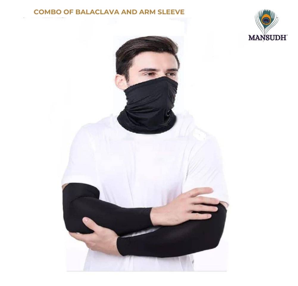     			Master Black Solid Riding Sleeves ( Set of 2 )