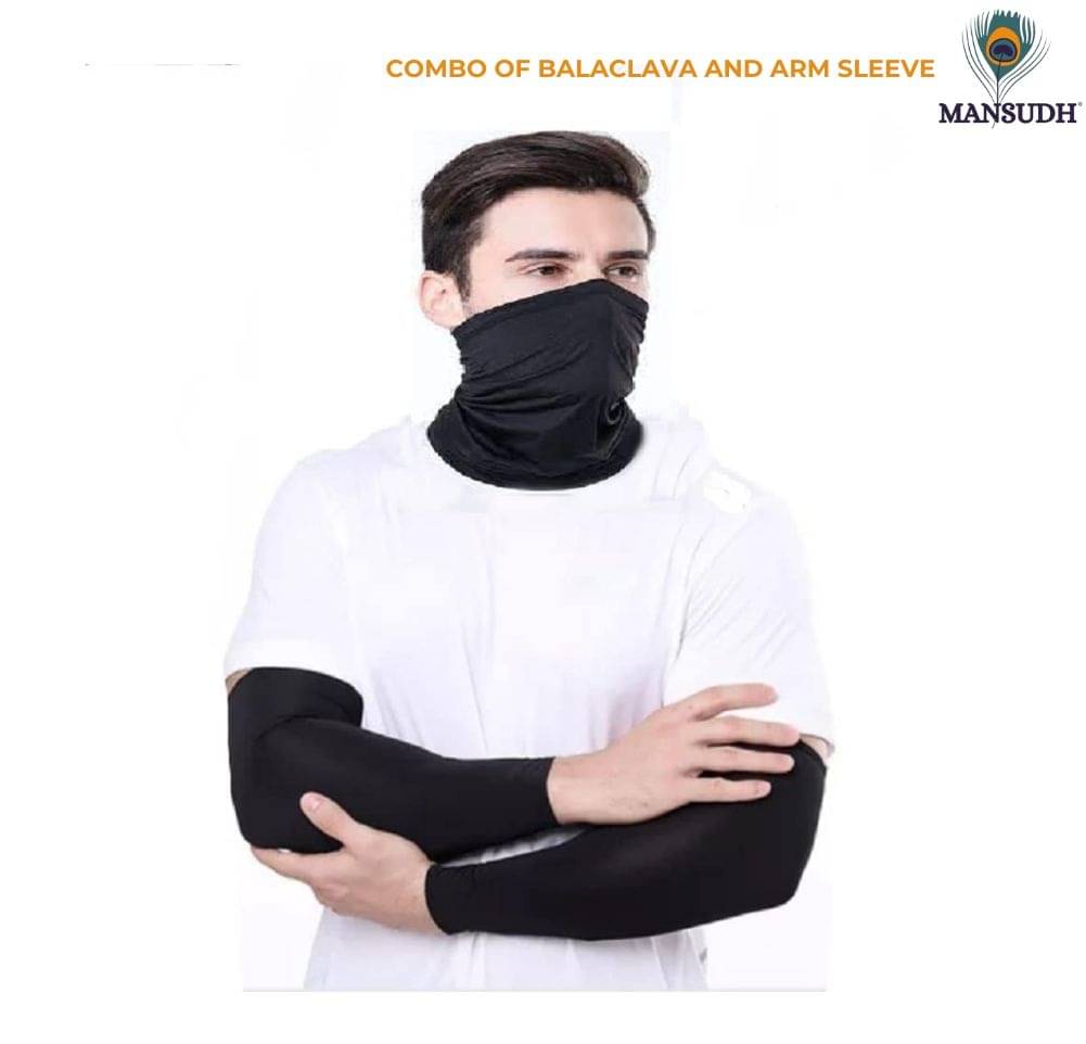     			Master Black Solid Riding Sleeves ( Set of 2 )