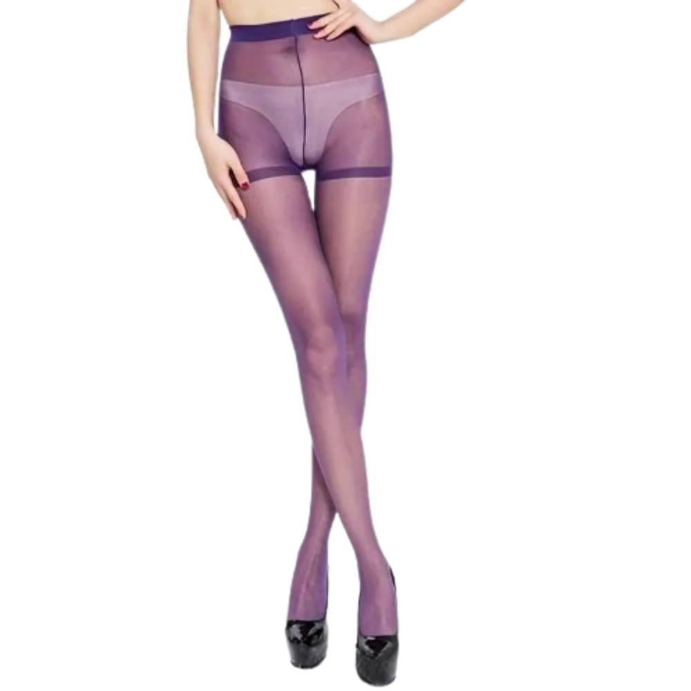     			Neska Moda Pack of 1 Women's Nylon Full length Stockings ( Purple )