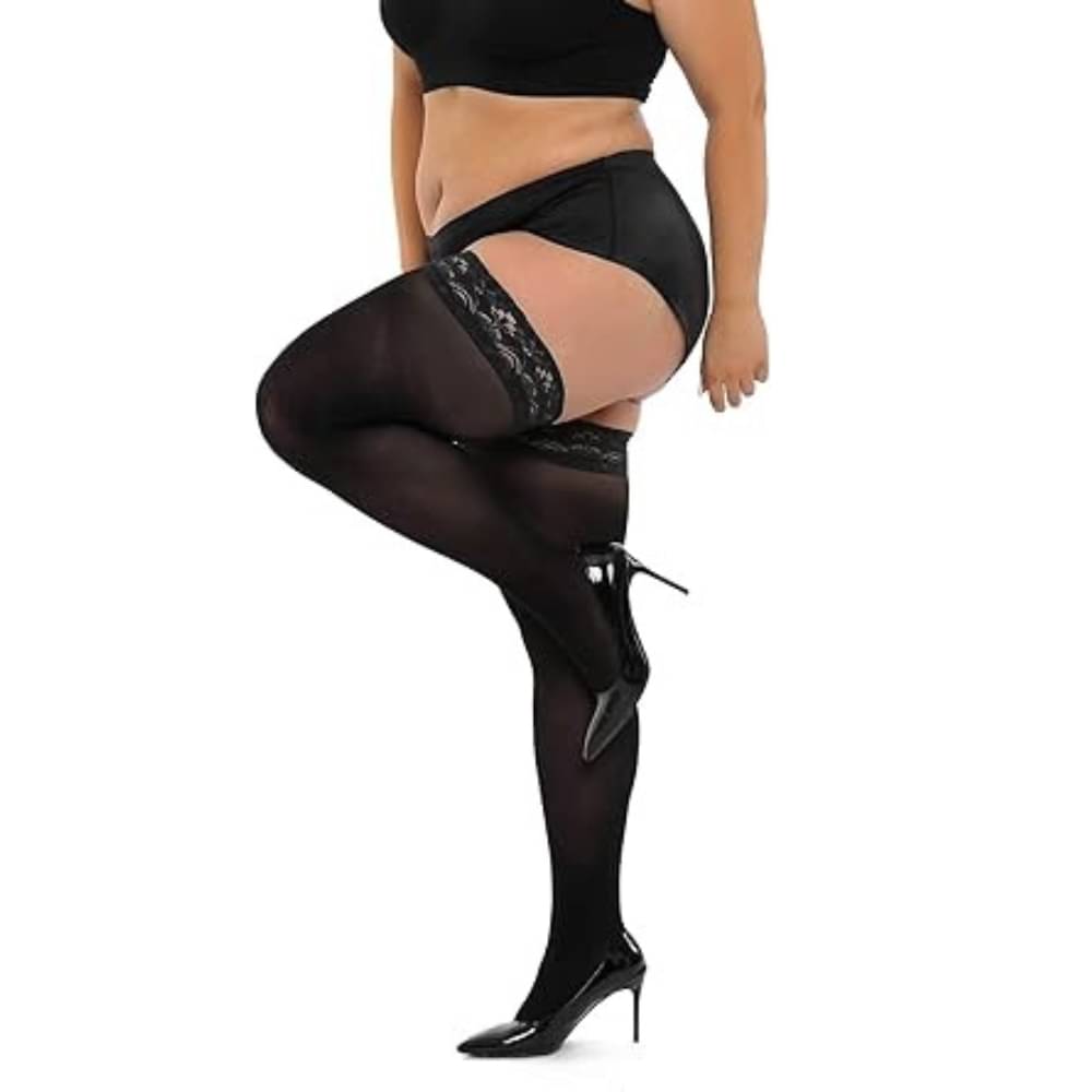     			Neska Moda Pack of 1 Women's Nylon Half length Stockings ( Black )