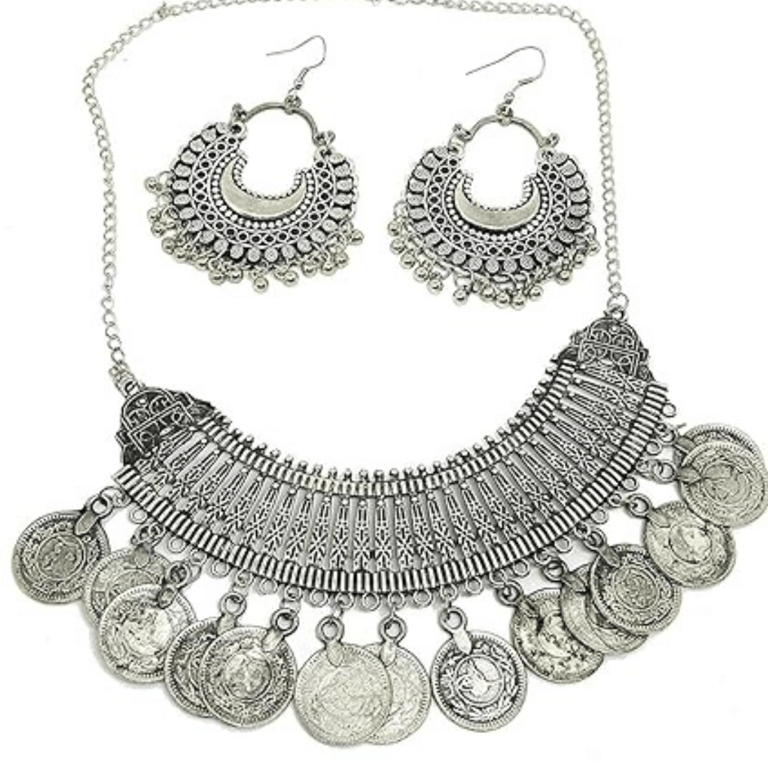     			Opus Gems Silver Alloy Necklace Set ( Pack of 1 )