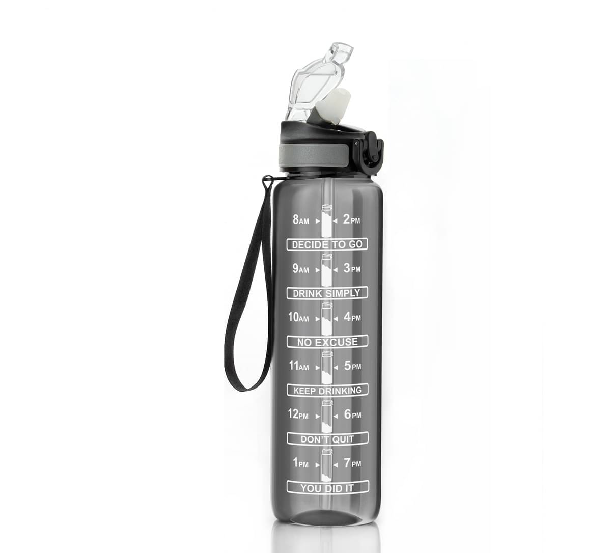     			PAYABLE Black Plastic Sipper Water Bottle 1000 mL ( Set of 1 )