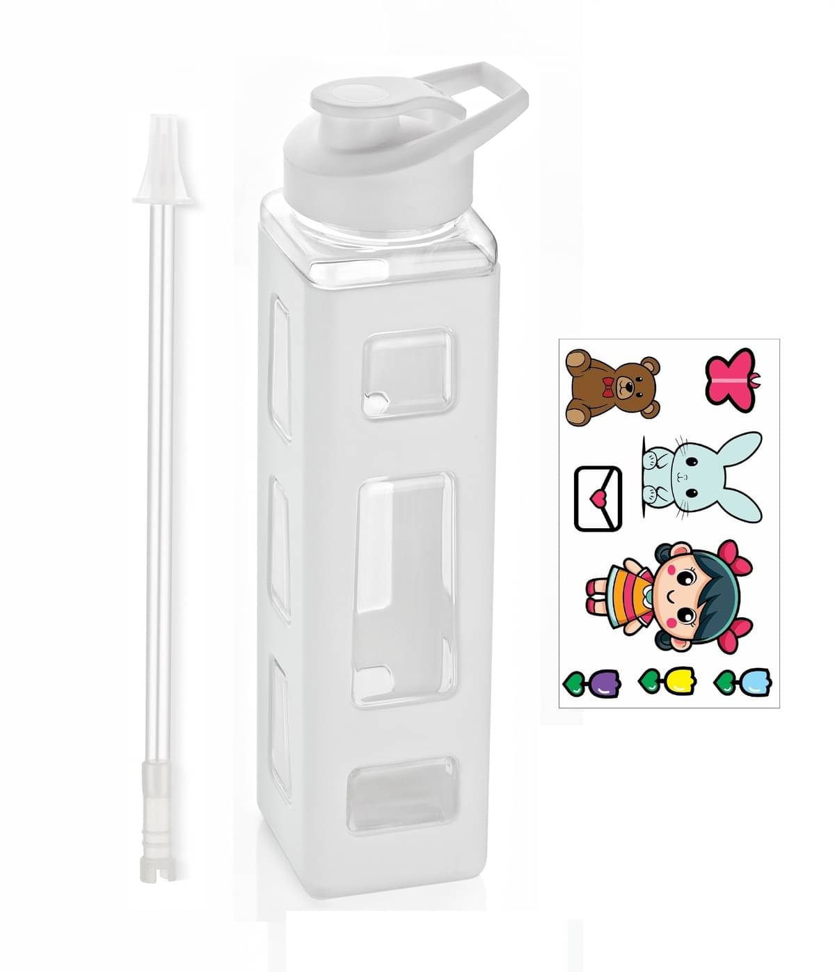     			PAYABLE White Silicone Sipper Water Bottle 1000 mL ( Set of 1 )