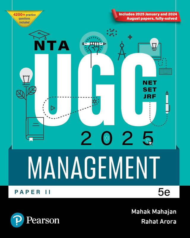 Pearson NTA UGC NET Paper 2 Management 2025 | SET, JRF | Includes 2025 January & 2024 August Papers fully solved | 5th Edition\n Pearson NTA UGC NET Paper 2 Management 2025 | SET, JRF | Includes 2025 January & 2024 August Papers fully solved | 5th Edition\n