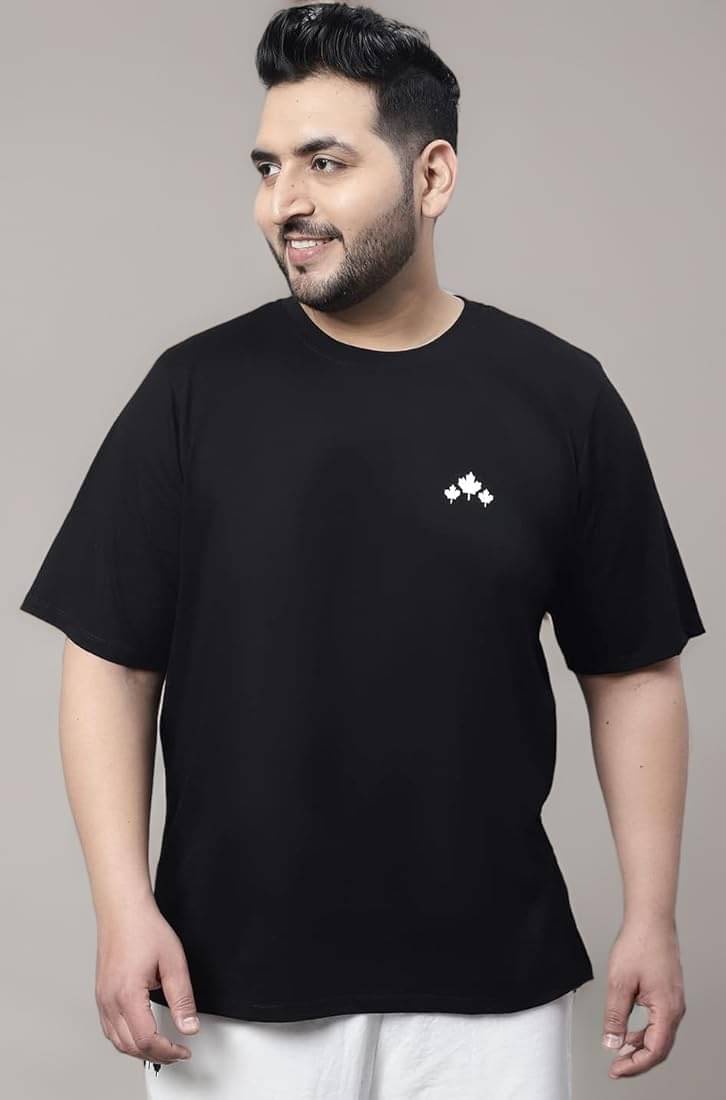 RF RAVES Cotton Blend Oversized Fit Printed Half Sleeves Men's Round T-Shirt - Black ( Pack of 1 ) RF RAVES Cotton Blend Oversized Fit Printed Half Sleeves Men's Round T-Shirt - Black ( Pack of 1 )