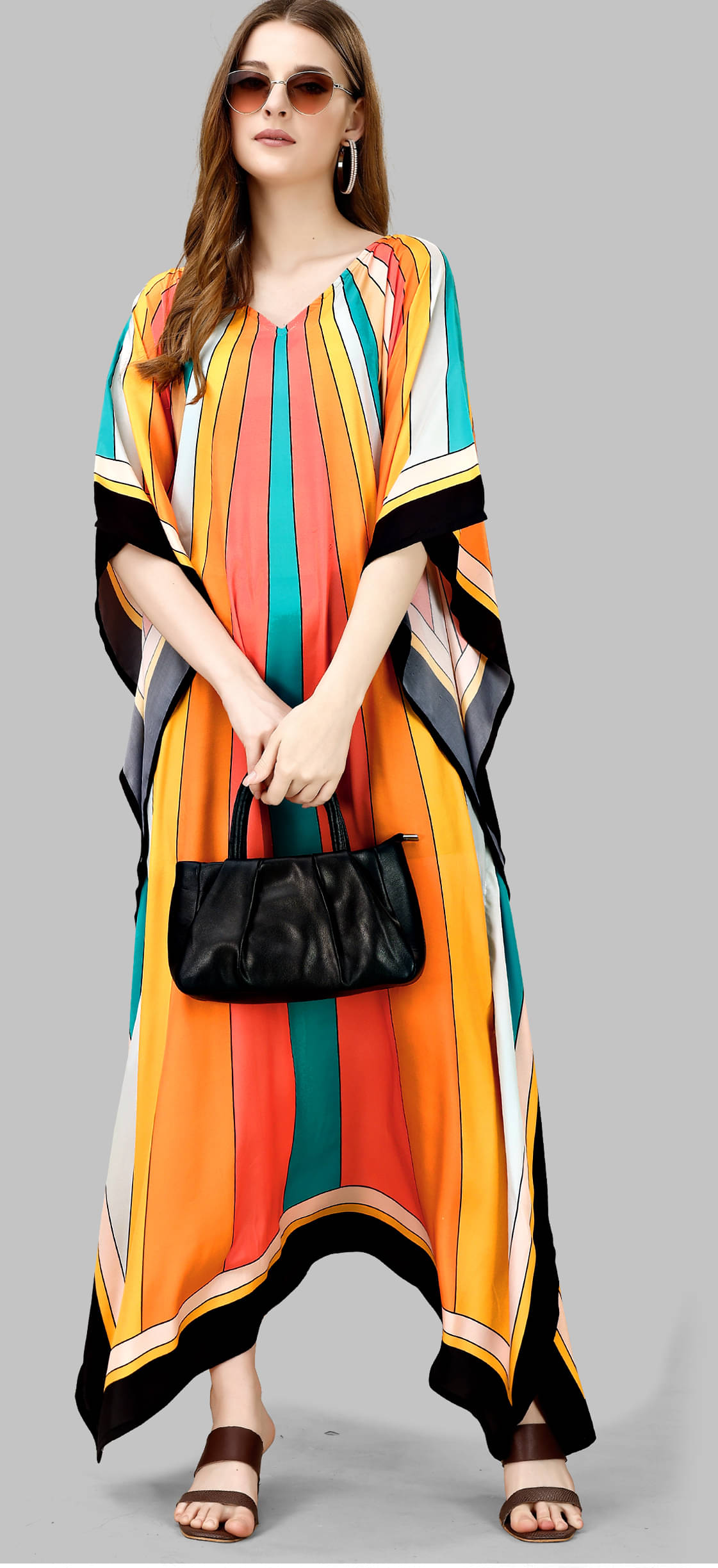     			SILK SUTRA Multi Color Silk Women's Nightwear Kaftan ( Pack of 1 )