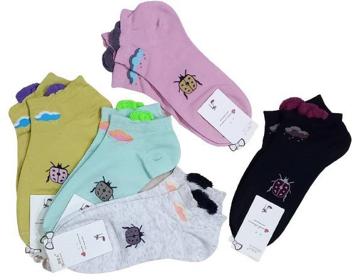     			SONME ENTERPRISES Pack of 5 Women's Cotton Blend Ankle Length Socks ( Multicolor )