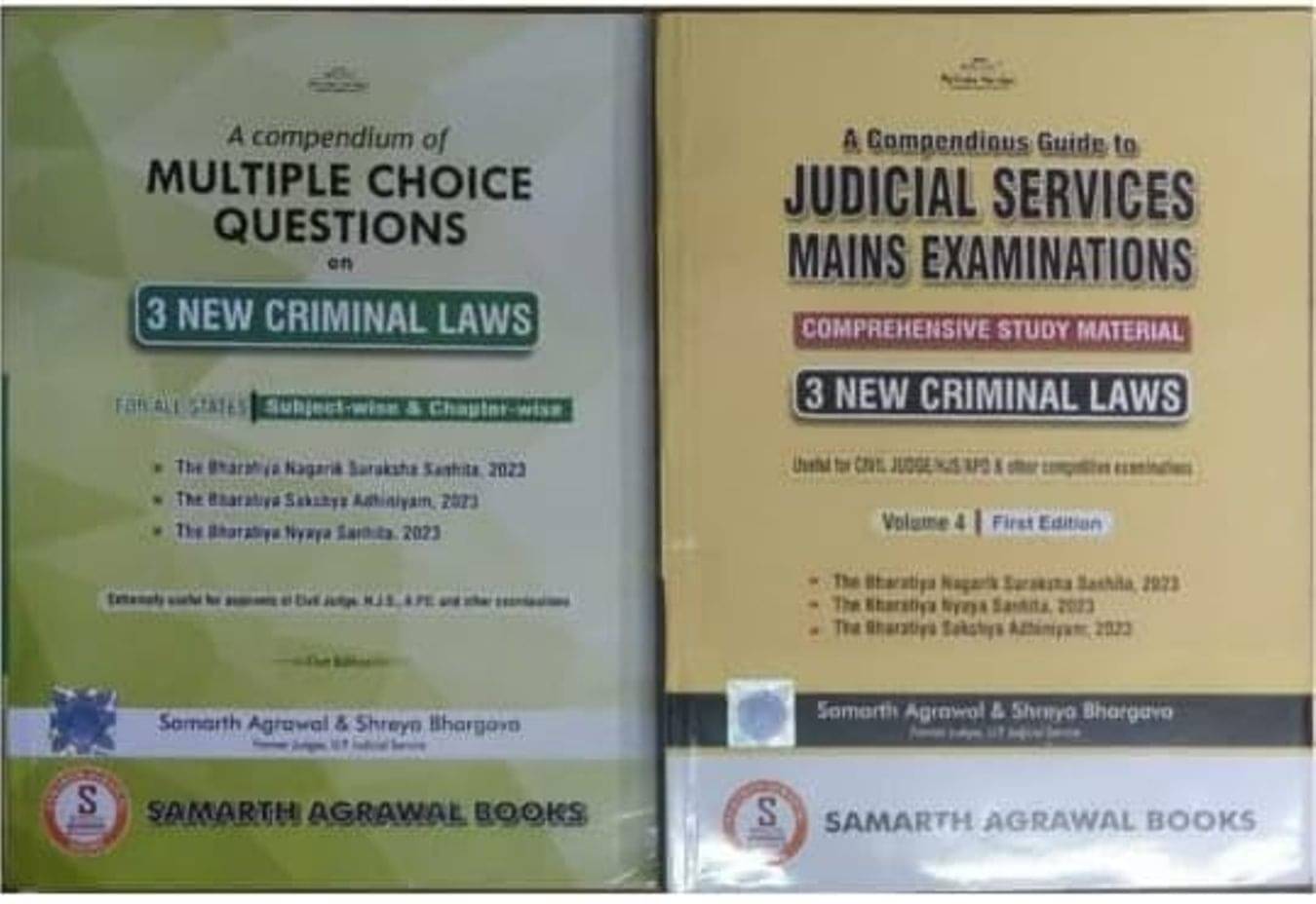 Samarth Agrawal Books Guide to Judicial Services Mains and Multiple Choice Questions, 3 New Criminal Laws Samarth Agrawal Books Guide to Judicial Services Mains and Multiple Choice Questions, 3 New Criminal Laws