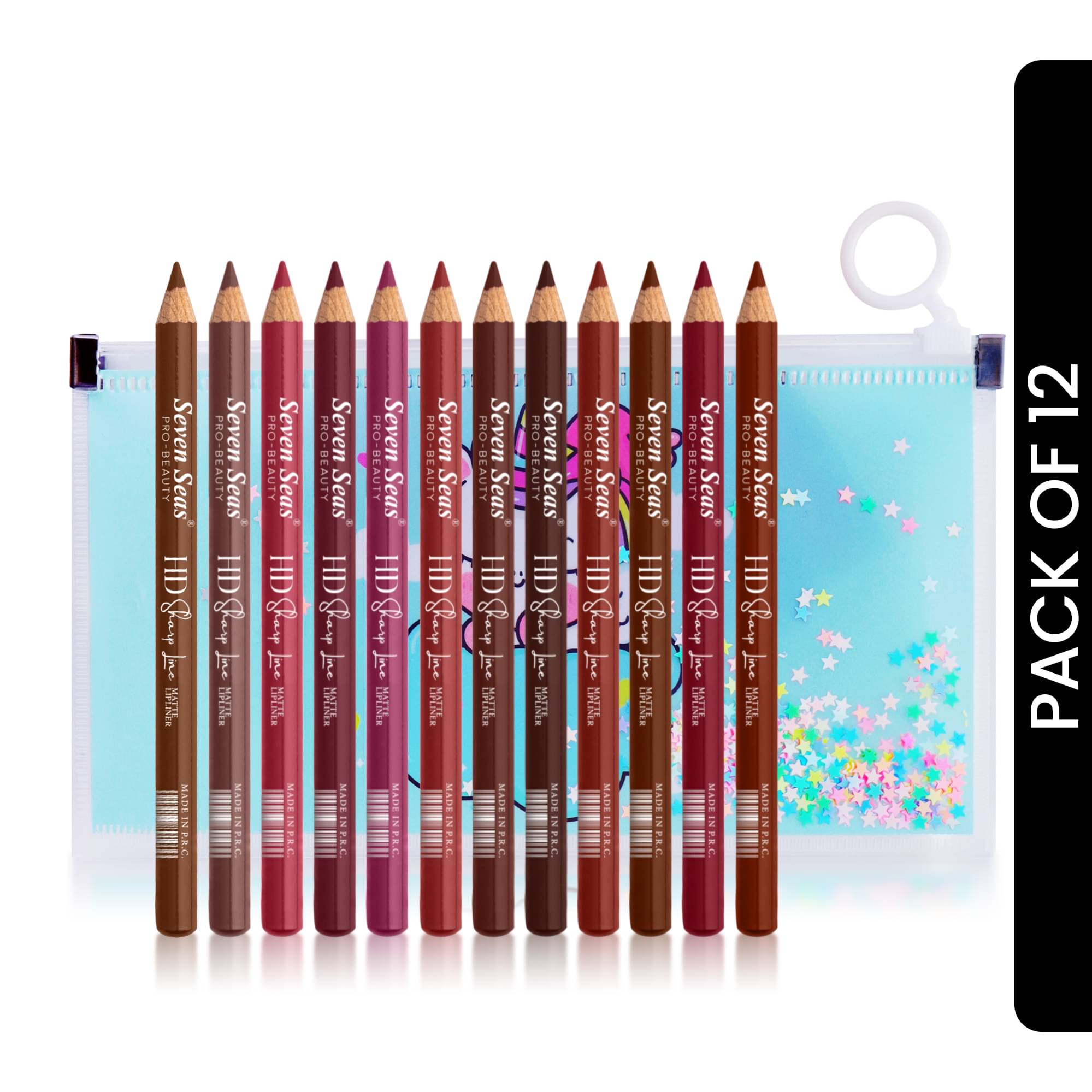     			Seven Seas HD Sharp line Lip Liner Pencil Multi Pack of 10 15