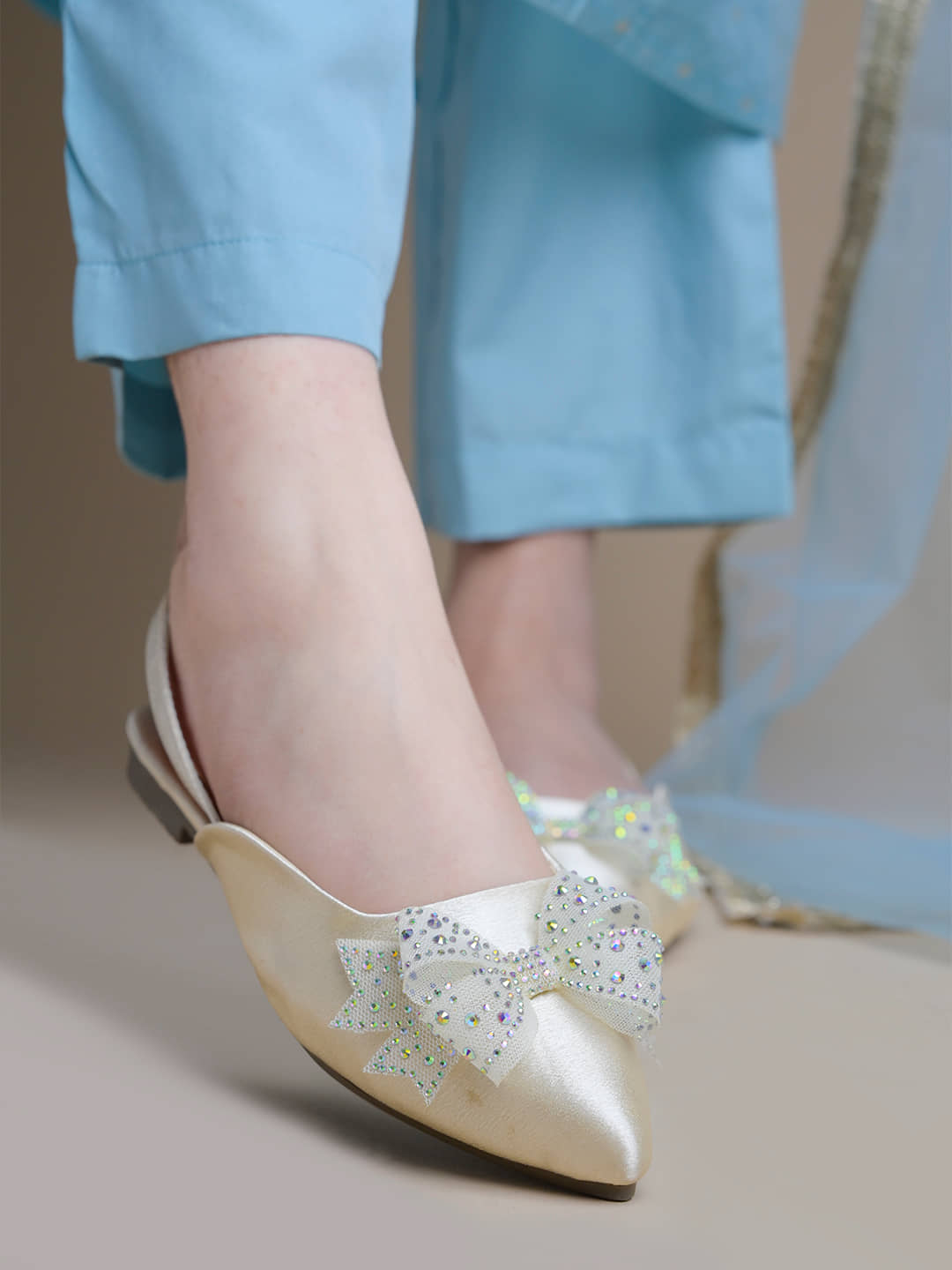 Shoetopia Cream Women's Flats