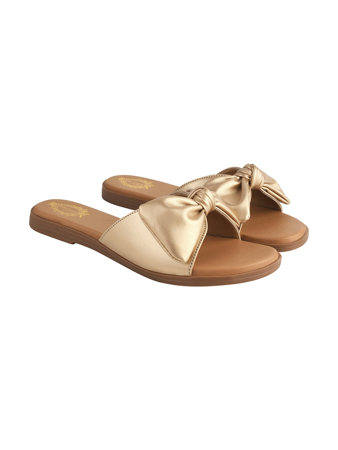     			Shoetopia Gold Women's Flats