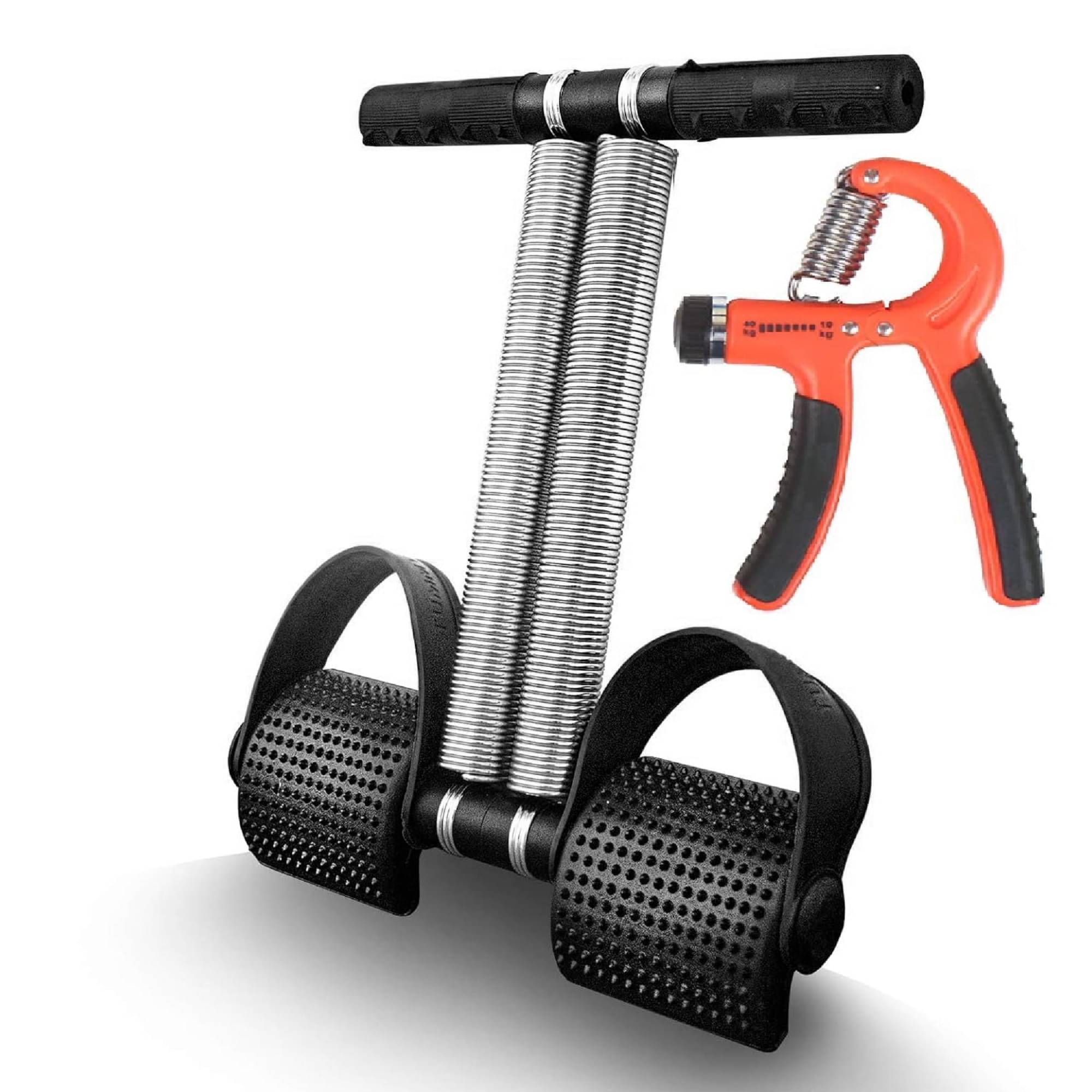 Shopeleven Double Spring Tummy Trimmer With Comfortable Foam Grip Handle and Hand Gripper Combo Pack For Abdominal Exerciser and Hand Exercise Equpment For Man and Women Shopeleven Double Spring Tummy Trimmer With Comfortable Foam Grip Handle and Hand Gripper Combo Pack For Abdominal Exerciser and Hand Exercise Equpment For Man and Women