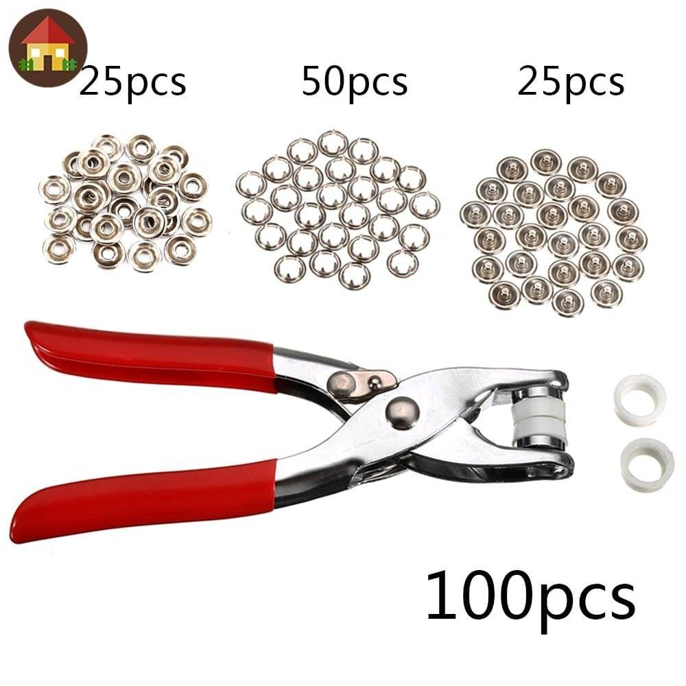 Solid Metal Prong Snaps Buttons with Fastener Pliers Press Tool Solid Metal Prong Snaps Buttons with Fastener Pliers Press Tool