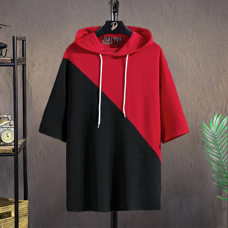 Try This Men Cotton Blend Regular Fit Colorblock T-Shirt ( Red ) Try This Men Cotton Blend Regular Fit Colorblock T-Shirt ( Red )