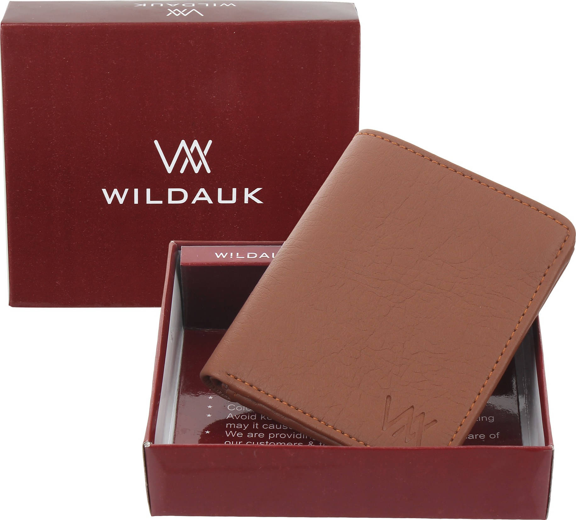     			WILDAUK PU Self Design Men's Regular Wallet With 7 Slots For Card ( Beige , Pack of 1 )