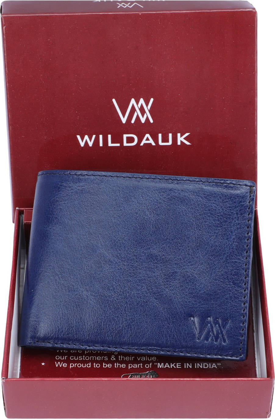     			WILDAUK PU Self Design Men's Regular Wallet With 3 Slots For Card ( Blue , Pack of 1 )