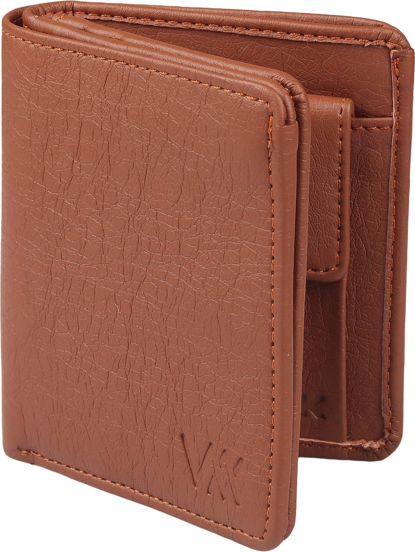     			WILDAUK PU Self Design Men's Regular Wallet With 7 Slots For Card ( Tan , Pack of 1 )