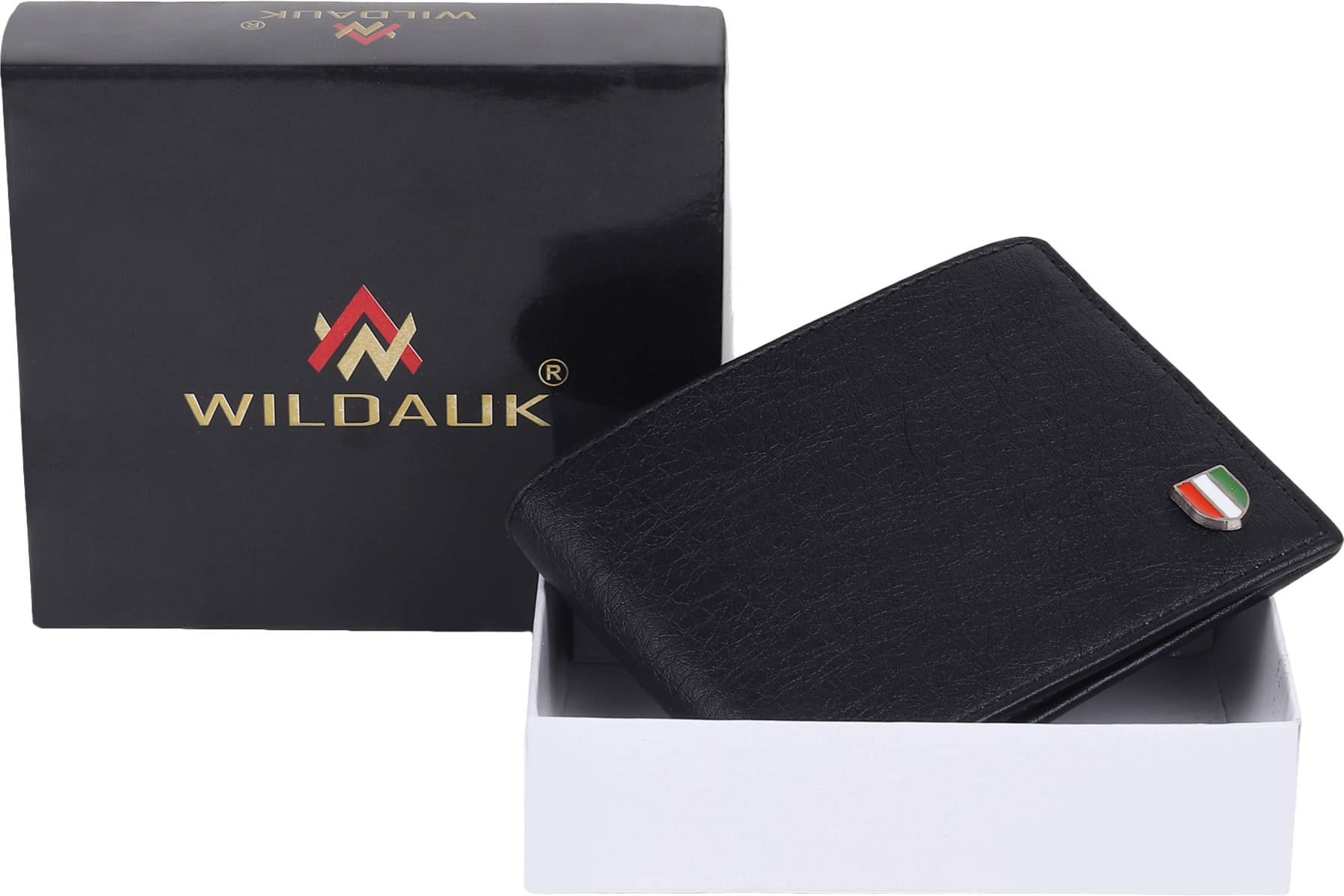     			WILDAUK PU Self Design Men's Regular Wallet With 3 Slots For Card ( Black , Pack of 1 )