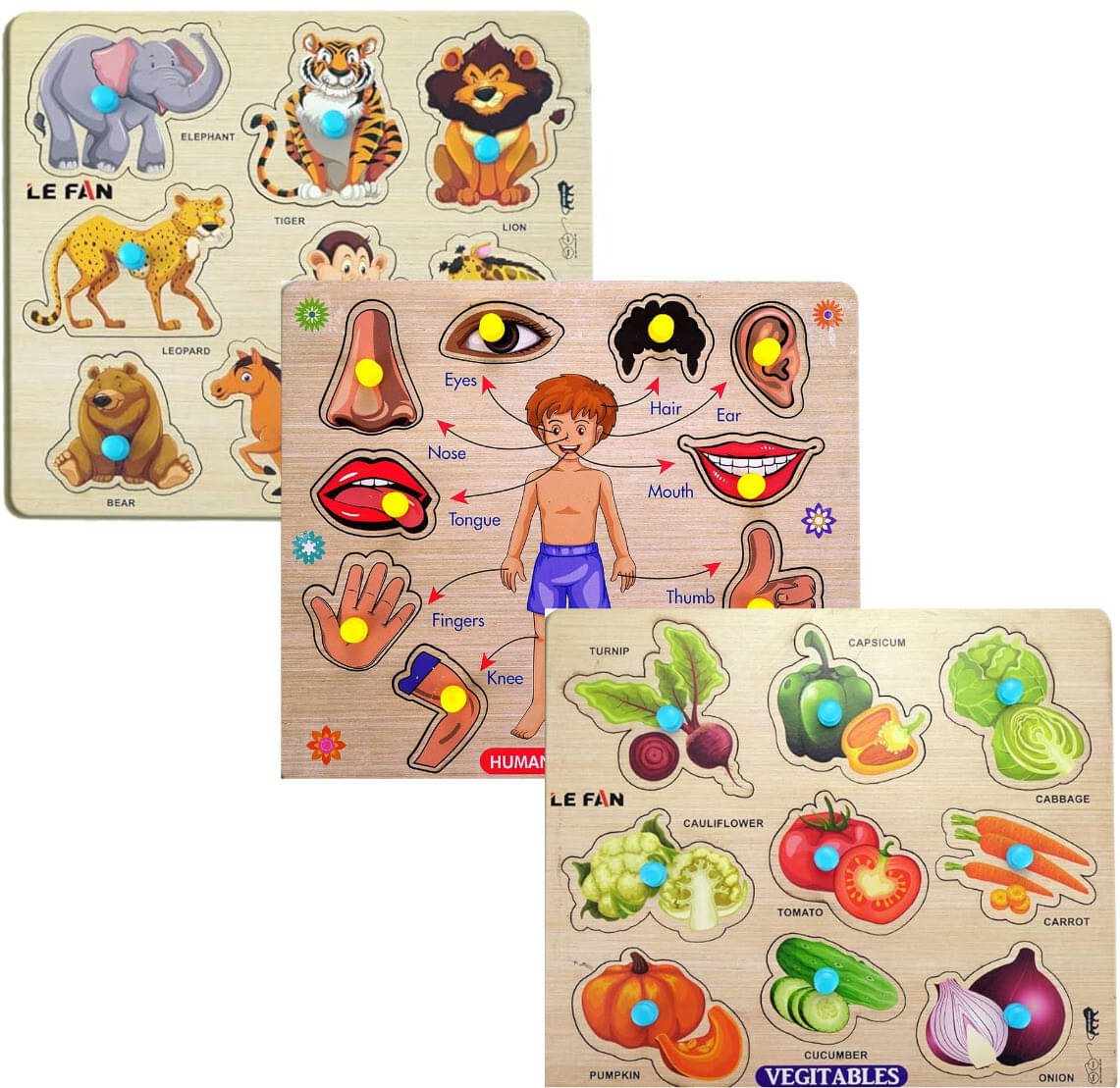 Wooden Learning Educational Game Board for Kids(Animals & B0DY PRT & VEGTBE) Wooden Learning Educational Game Board for Kids(Animals & B0DY PRT & VEGTBE)