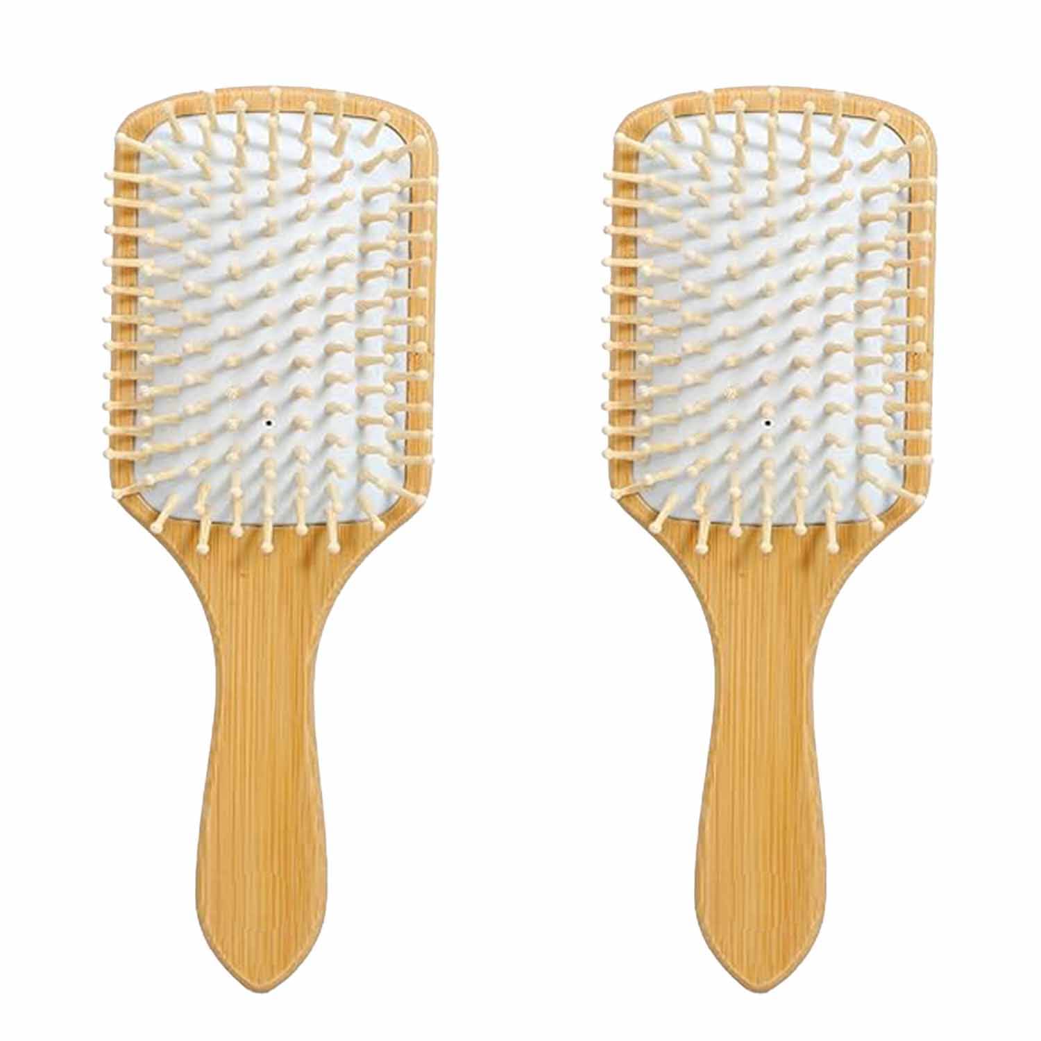 pink square Wooden Paddle Brush For All Hair Types ( Pack of 2 )     			pink square Wooden Paddle Brush For All Hair Types ( Pack of 2 )