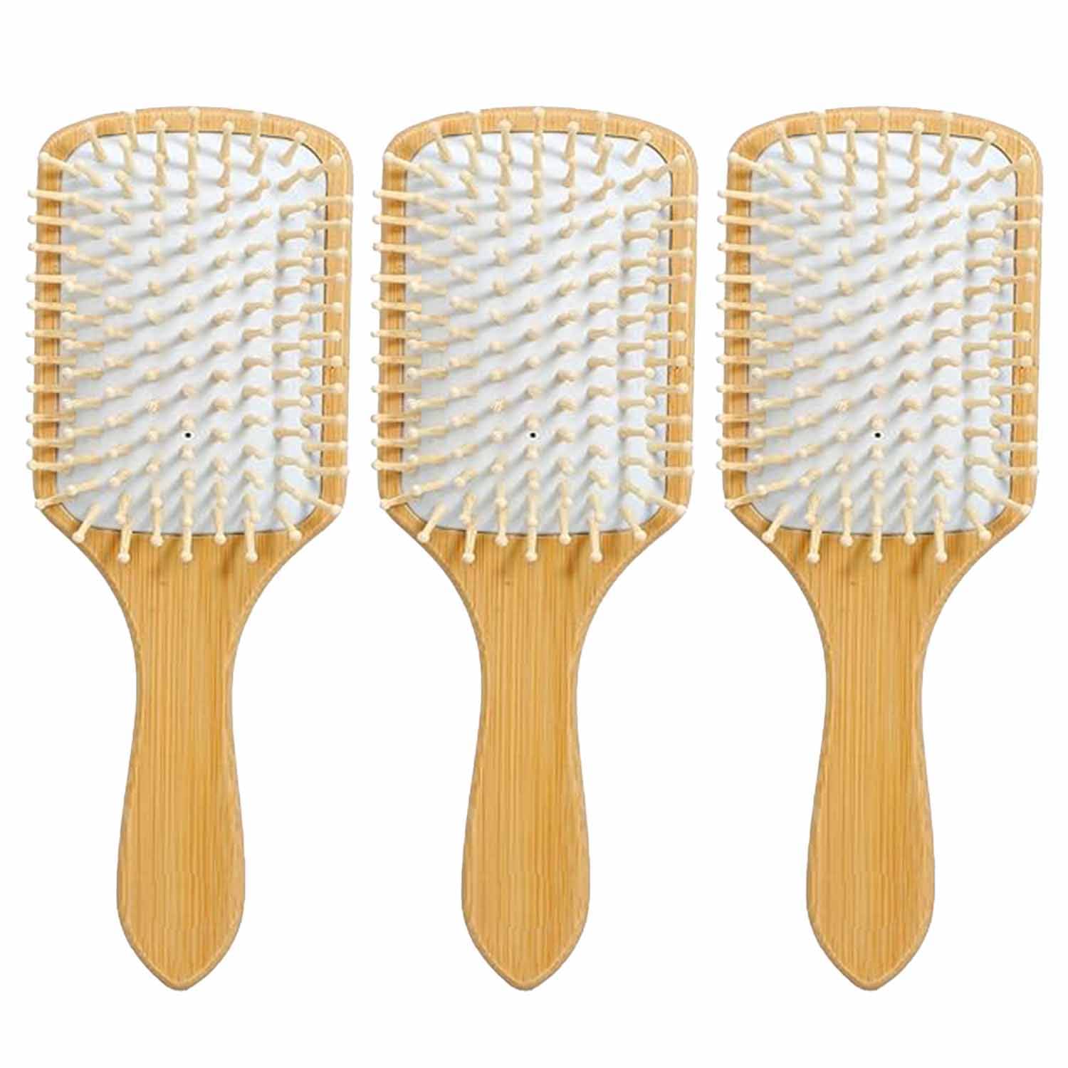 pink square Wooden Paddle Brush For All Hair Types ( Pack of 3 ) pink square Wooden Paddle Brush For All Hair Types ( Pack of 3 )