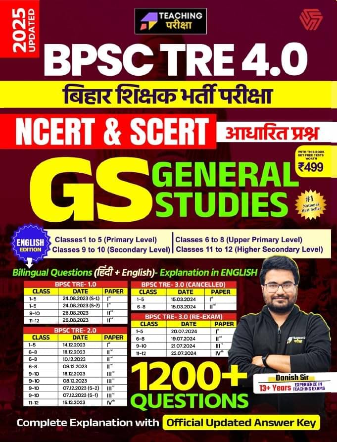 BPSC TRE 4.0 | Bihar Shikshak Bharti Pariksha | General Studies | Danish Sir | Invincible (Paperback, Danish Sir) BPSC TRE 4.0 | Bihar Shikshak Bharti Pariksha | General Studies | Danish Sir | Invincible (Paperback, Danish Sir)