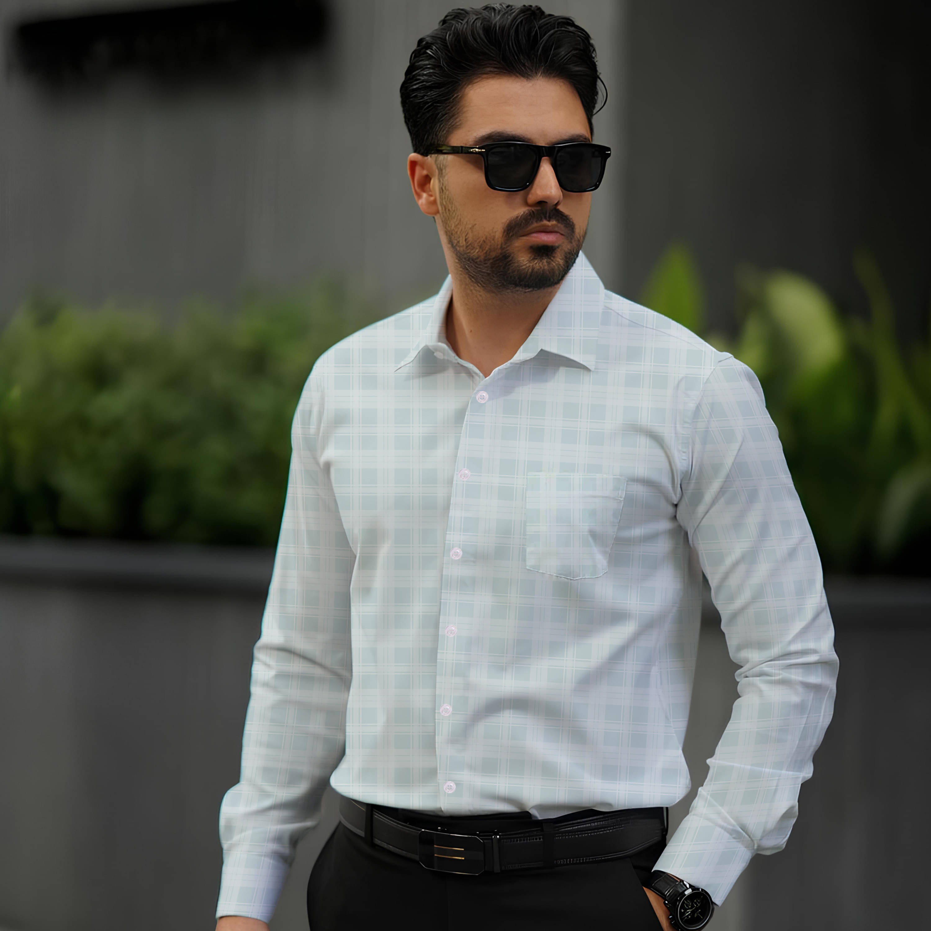 Binayak Stores Cotton Blend Regular Fit Checks Full Sleeves Men's Casual Shirt - Light Blue ( Pack of 1 ) Binayak Stores Cotton Blend Regular Fit Checks Full Sleeves Men's Casual Shirt - Light Blue ( Pack of 1 )