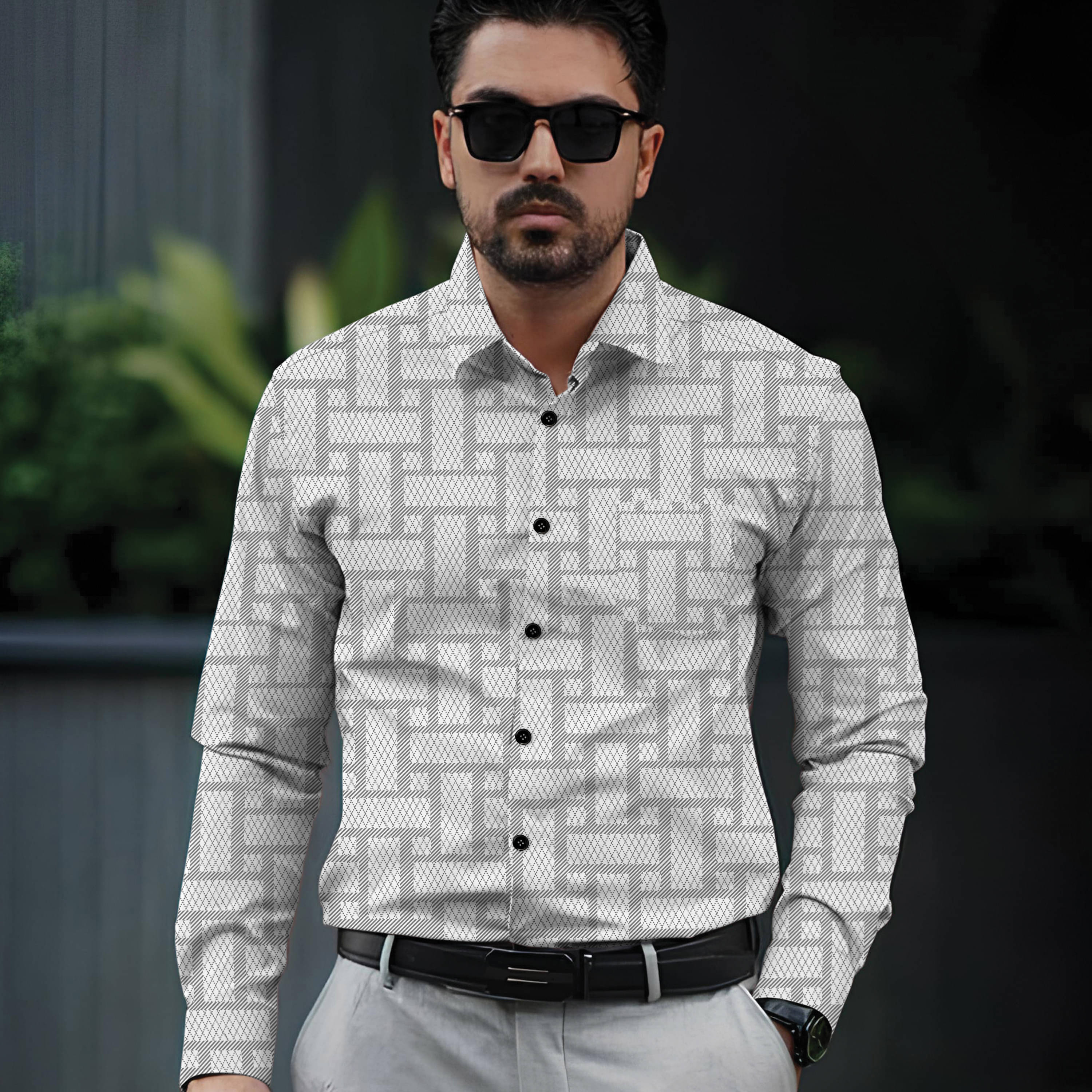     			Binayak Stores Cotton Blend Regular Fit Printed Full Sleeves Men's Casual Shirt - White ( Pack of 1 )