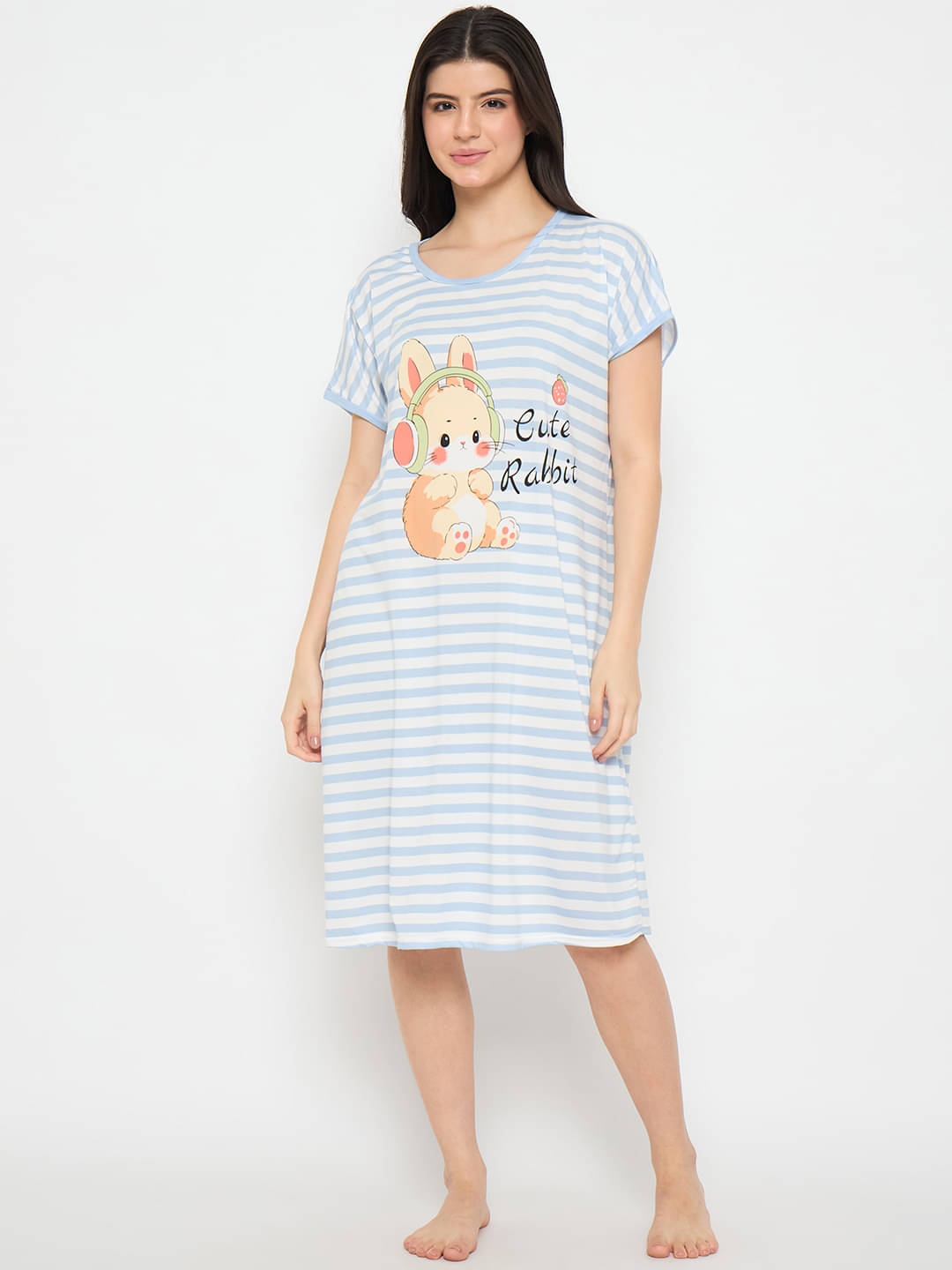     			Camey Blue Viscose Women's Nightwear Nighty & Night Gowns ( Pack of 1 )