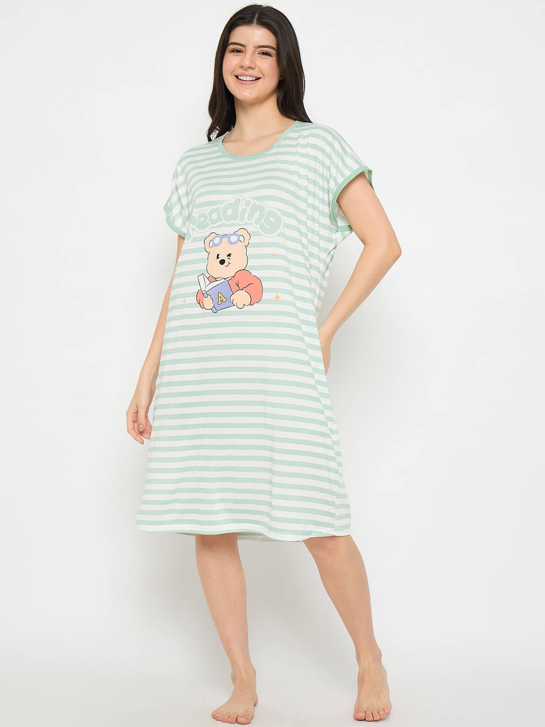     			Camey Green Viscose Women's Nightwear Nighty & Night Gowns ( Pack of 1 )