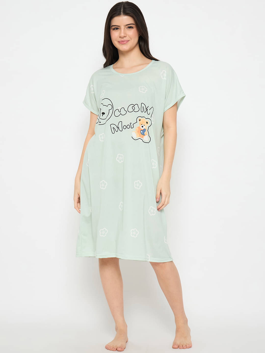     			Camey Green Viscose Women's Nightwear Nighty & Night Gowns ( Pack of 1 )