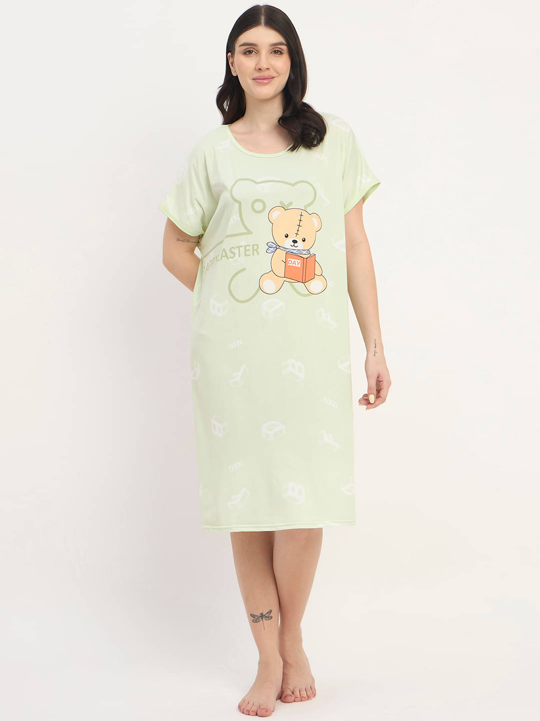     			Camey Green Viscose Women's Nightwear Nighty & Night Gowns ( Pack of 1 )