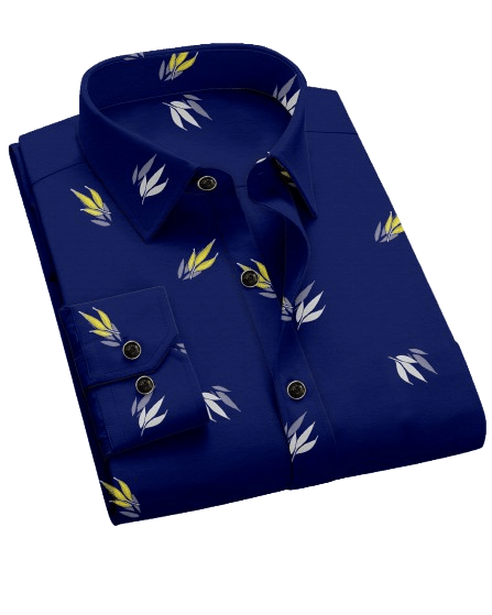 DEVILFASHION Cotton Blend Regular Fit Printed Full Sleeves Men's Casual Shirt - Navy Blue ( Pack of 1 )     			DEVILFASHION Cotton Blend Regular Fit Printed Full Sleeves Men's Casual Shirt - Navy Blue ( Pack of 1 )