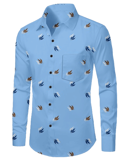     			DEVILFASHION Cotton Blend Regular Fit Printed Full Sleeves Men's Casual Shirt - Aqua Blue ( Pack of 1 )