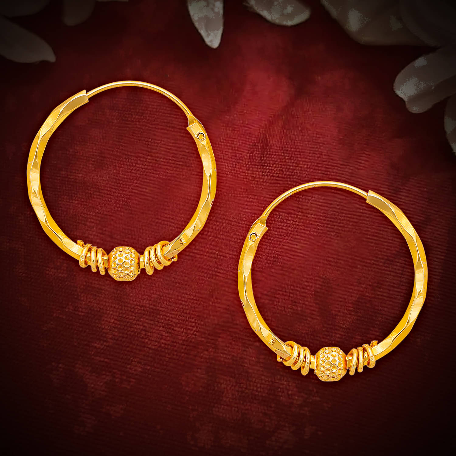     			Drashti Collection Golden Bali Earrings ( Pack of 1 )