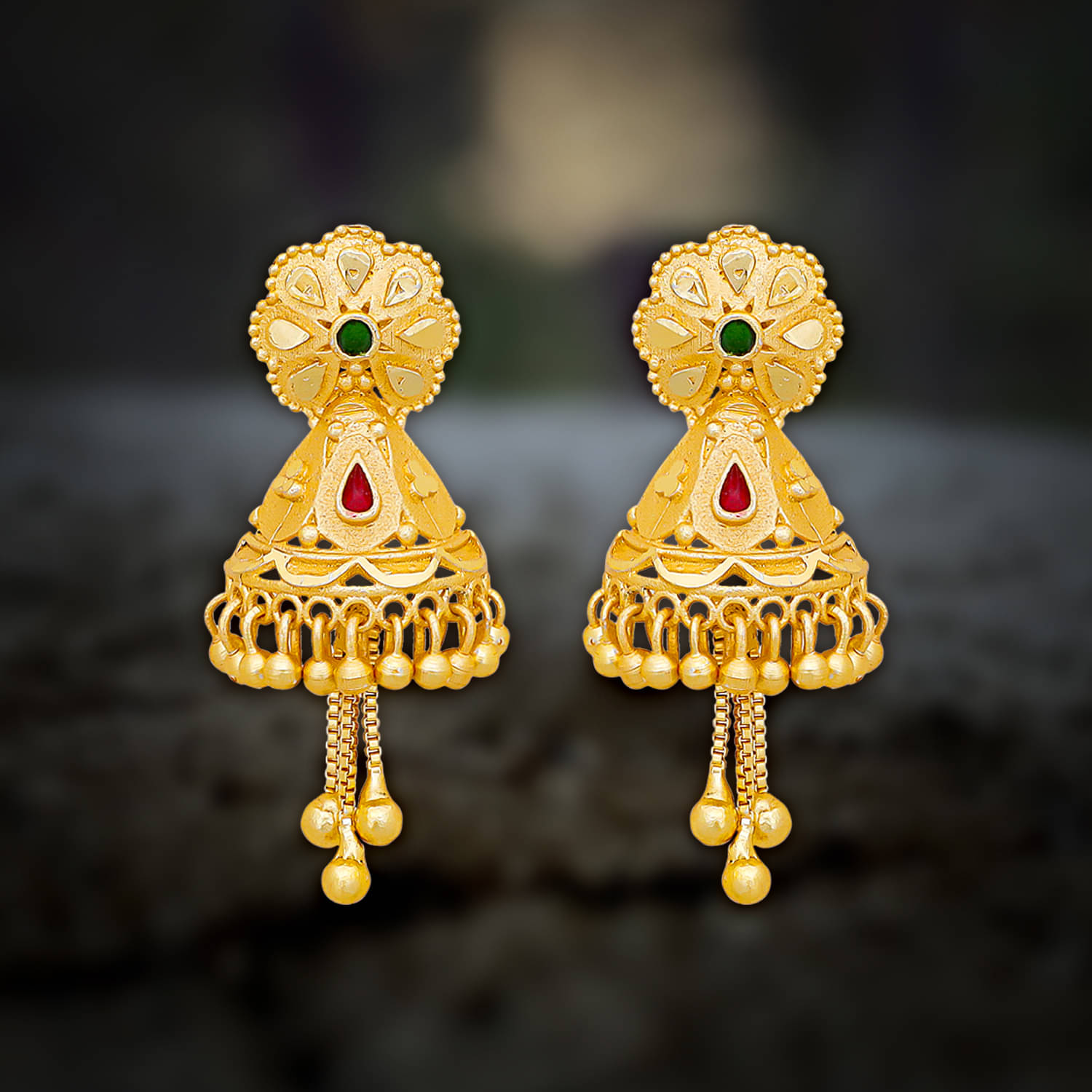     			Drashti Collection Golden Drop Earrings ( Pack of 1 )
