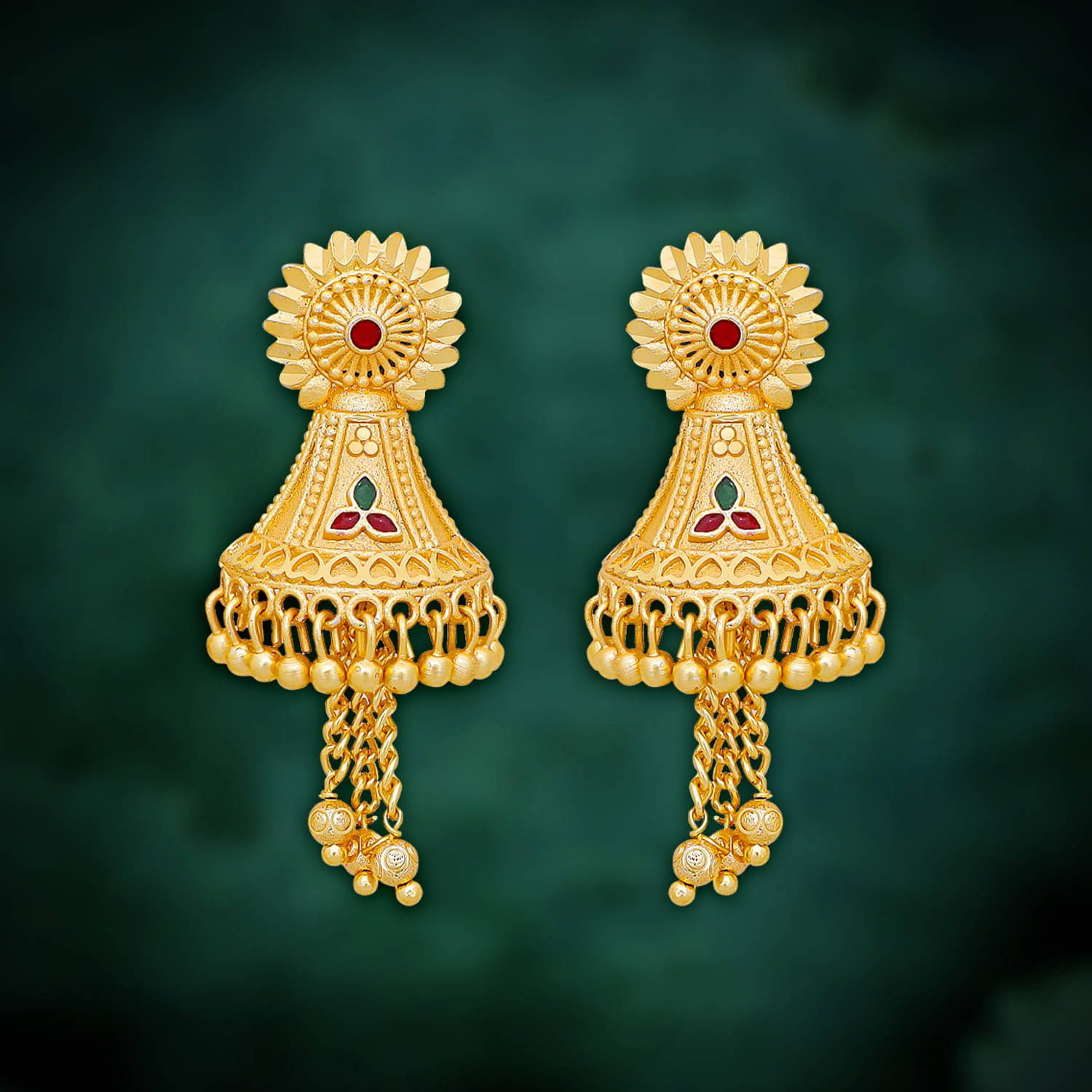     			Drashti Collection Golden Drop Earrings ( Pack of 1 )