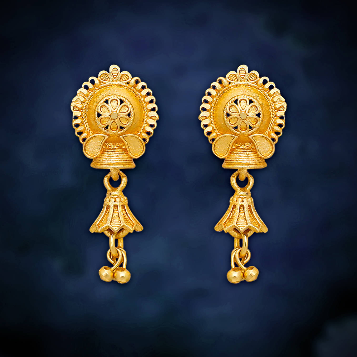    			Drashti Collection Golden Drop Earrings ( Pack of 1 )