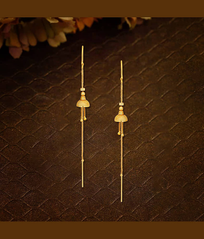 Drashti Collection Golden Threader Earrings ( Pack of 1 ) - Earrings | Buy online on ZillyBuy