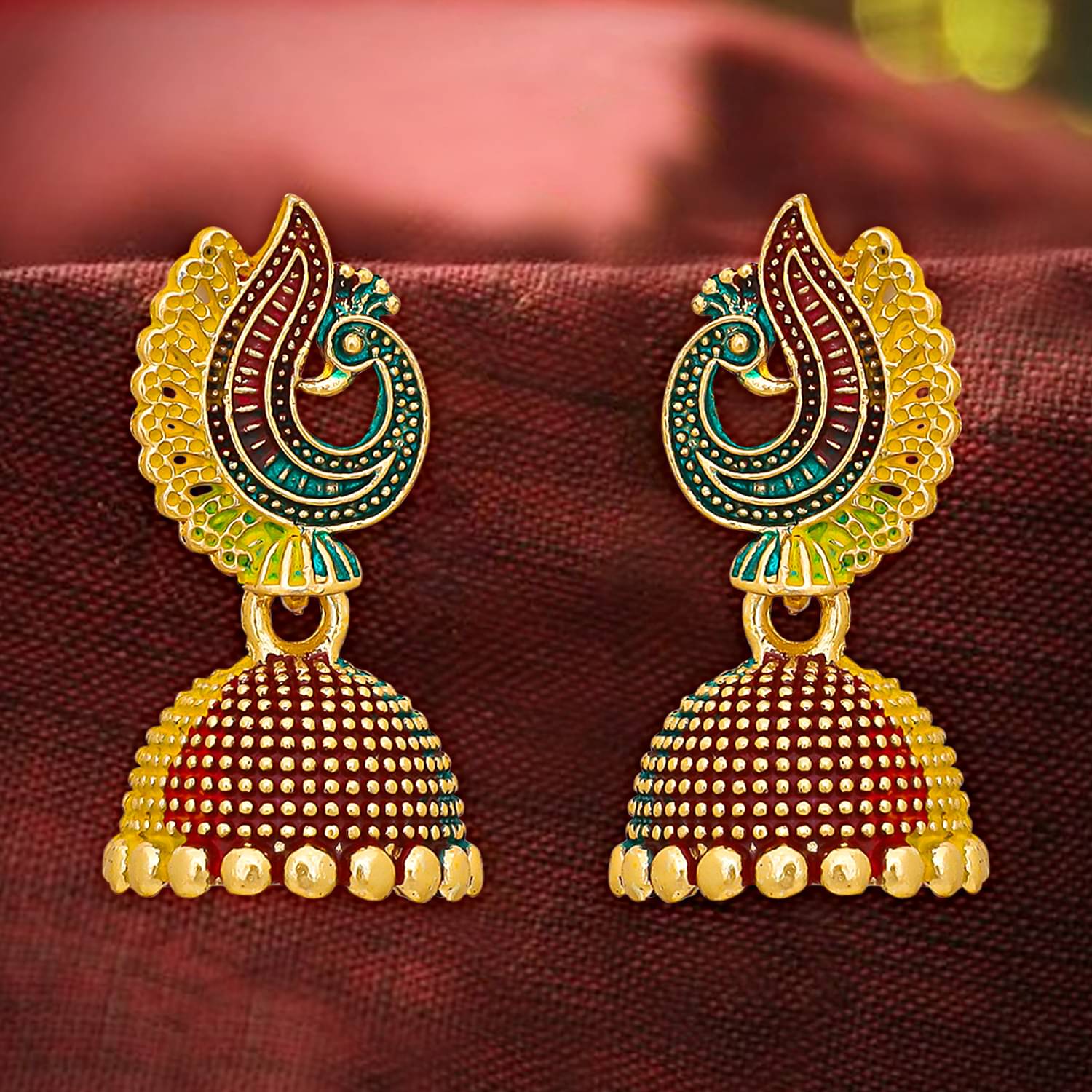     			Drashti Collection Multi Color Jhumki Earrings ( Pack of 1 )